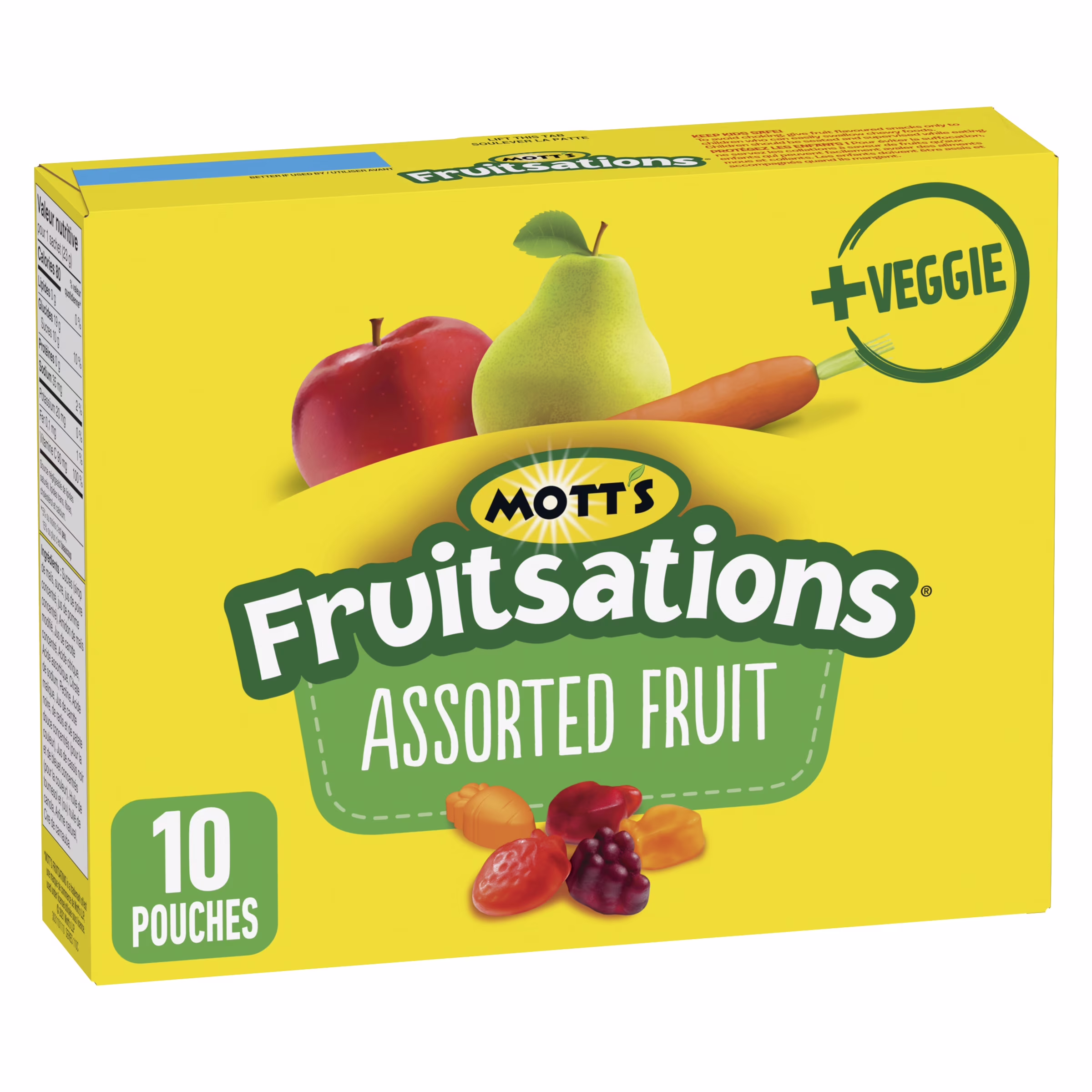 Fruitsations Collations à Saveur de Fruits, Fruits Assortis, Sans Gluten, 10 Sachets