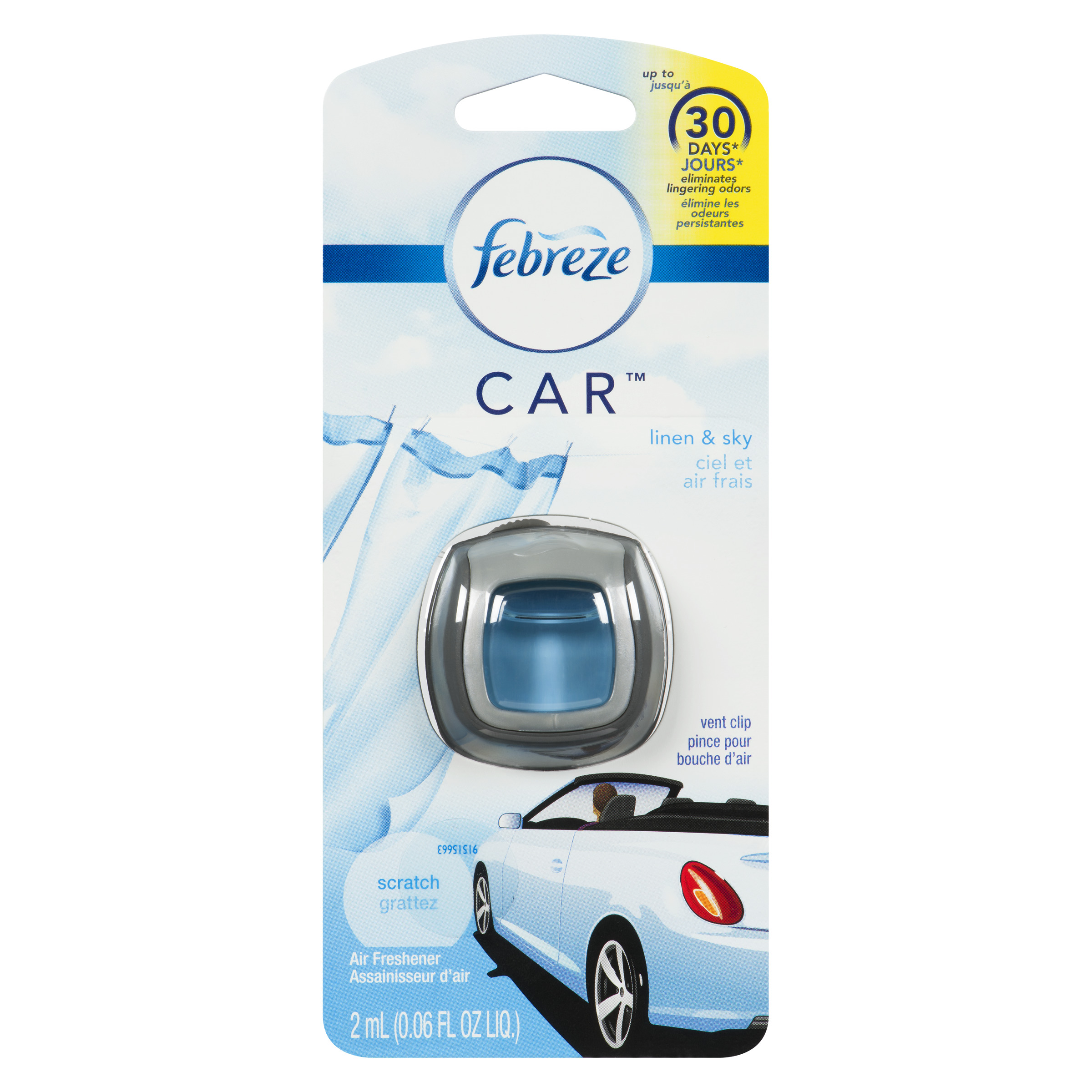 Febreze Car Purificateur d'air pour autos à senteur de ciel frais 2 ml