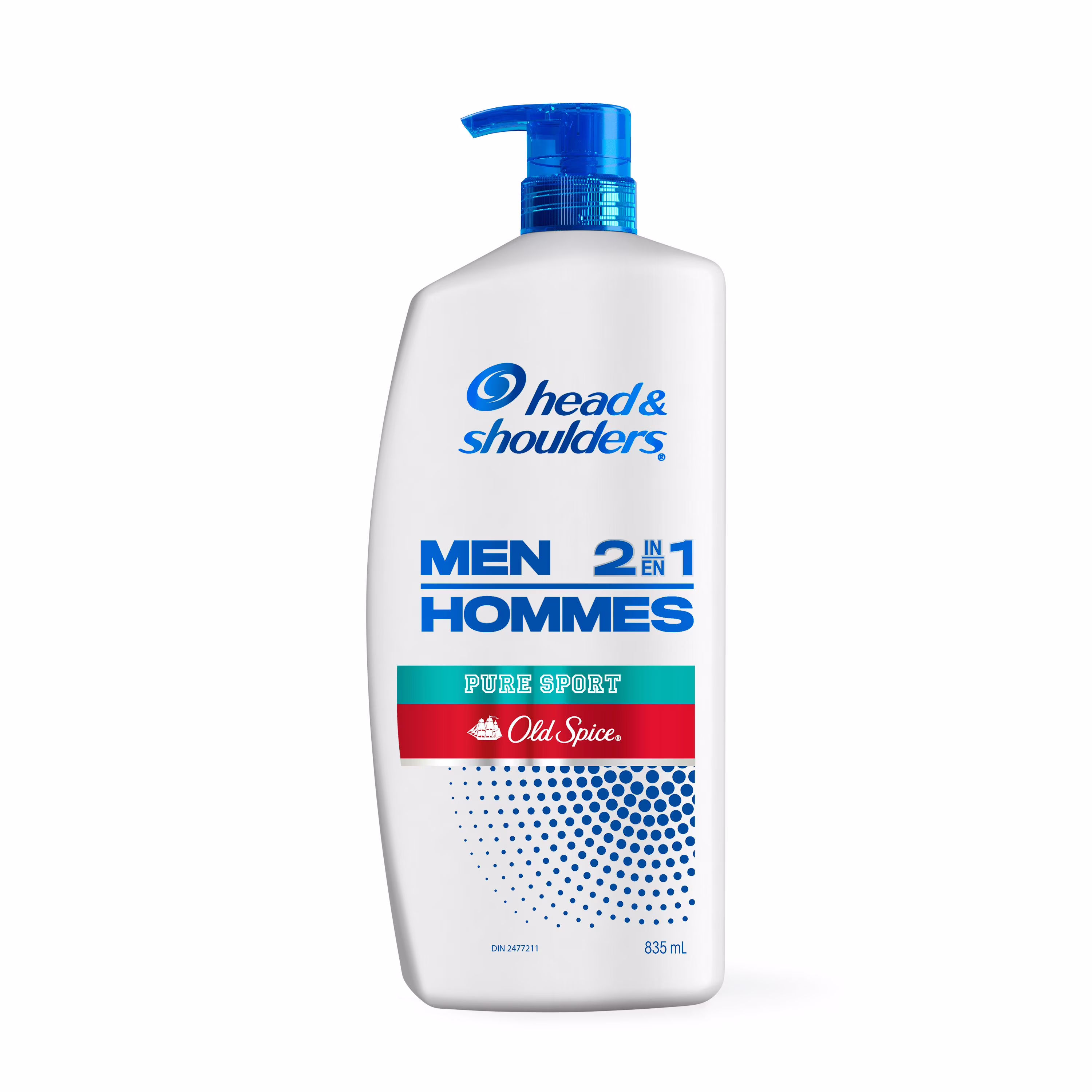 Head & shoulders old spice pure sport 2-en-1 shampooing antipelliculaire + revitalisant pour hommes