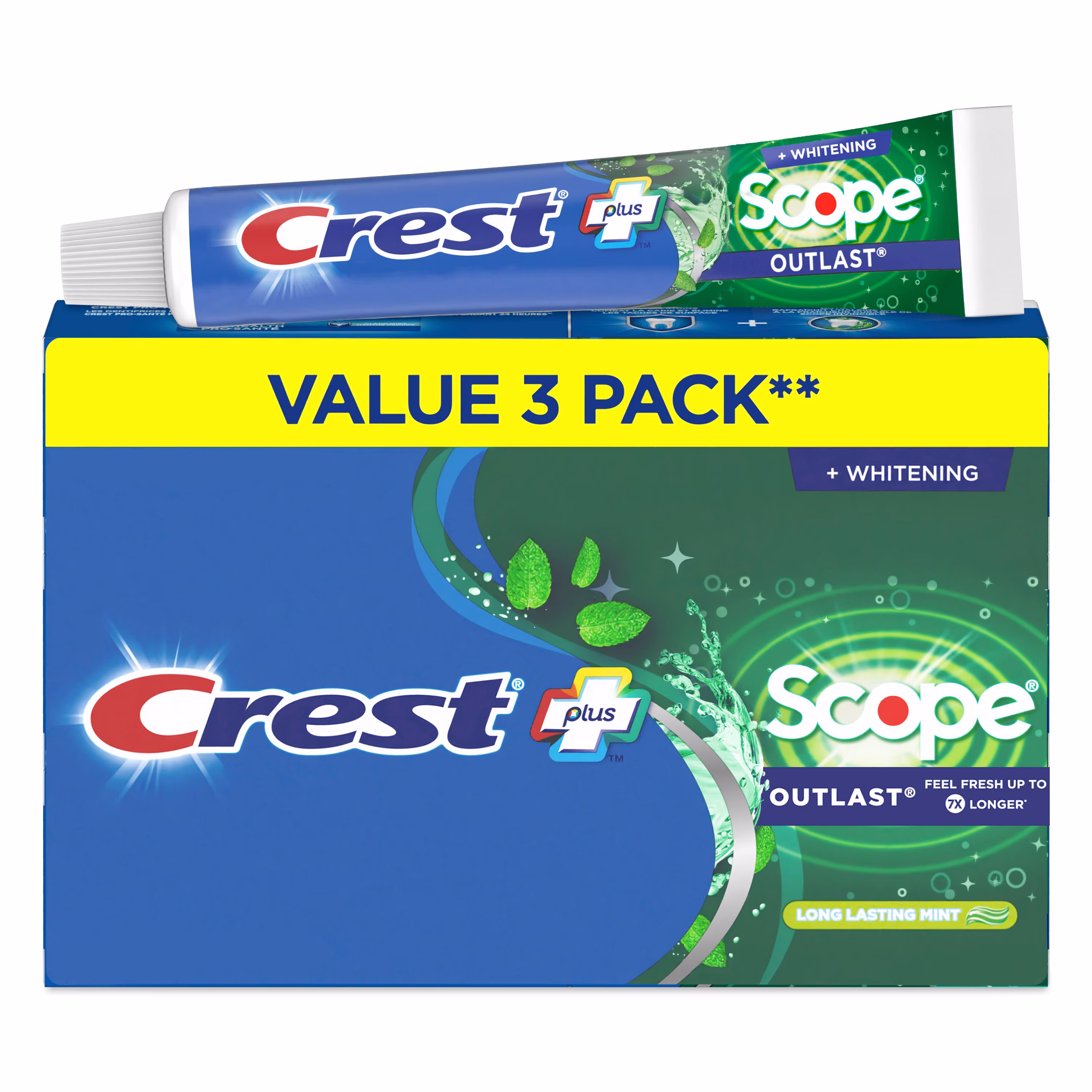 Dentifrice blanchissant à la menthe de longue durée