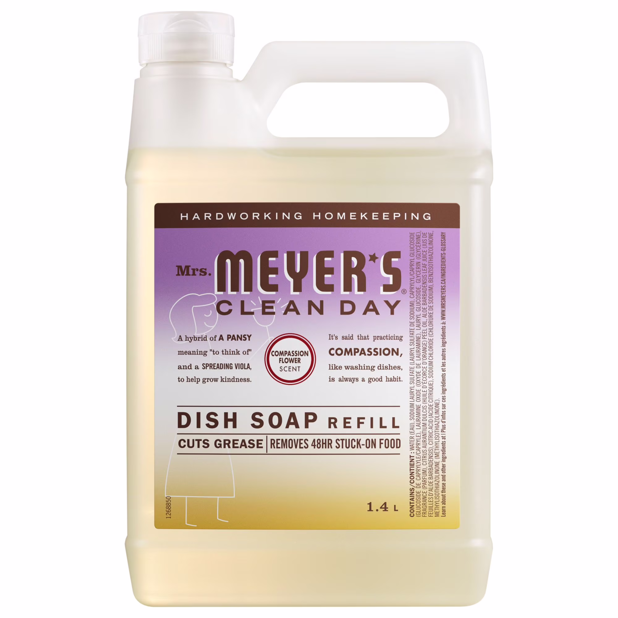 Recharge pour vaisselle mrs. meyers clean day fleur de compassion 1.4 l