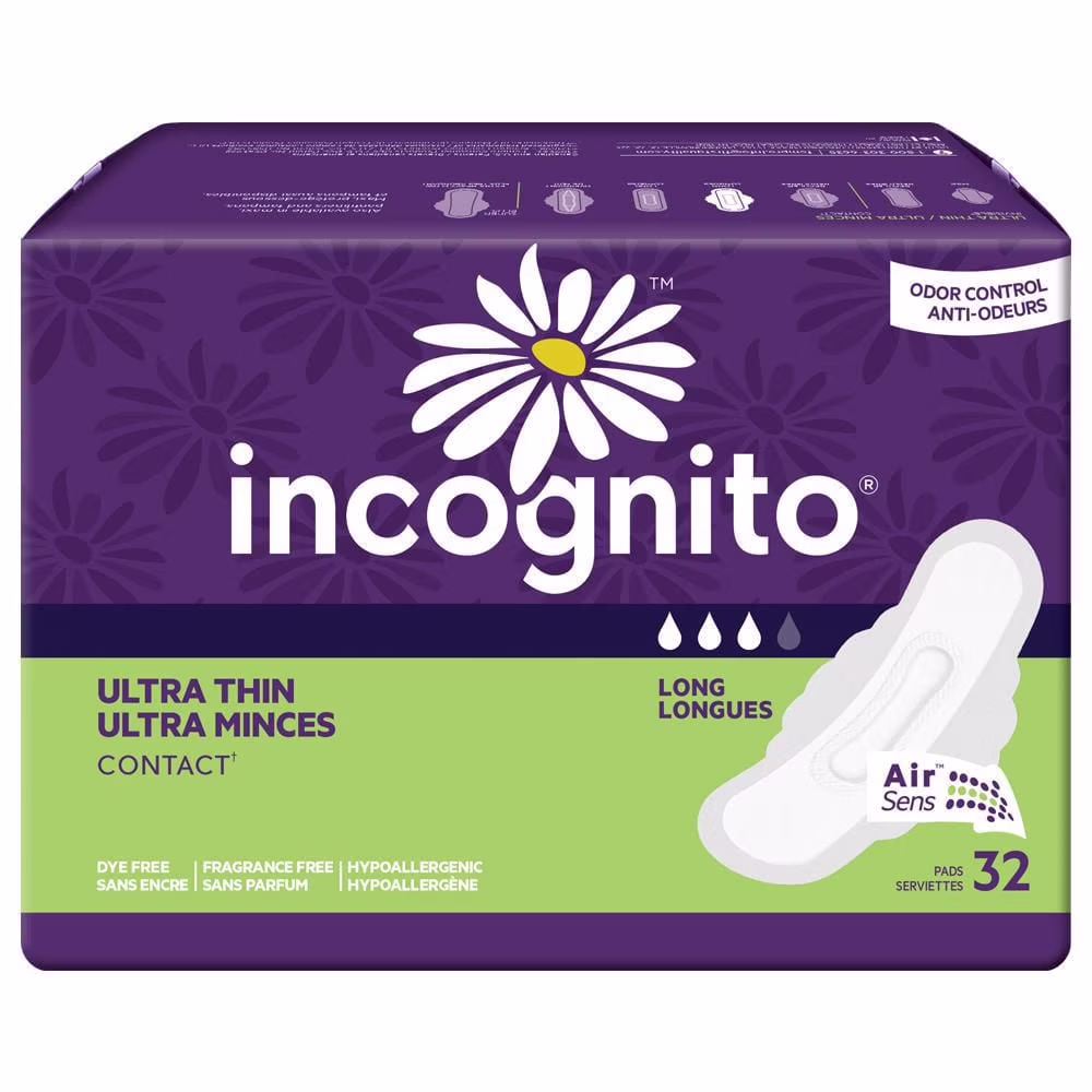 Serviettes ultra minces longues contact d'incognito avec ailes. 32 un