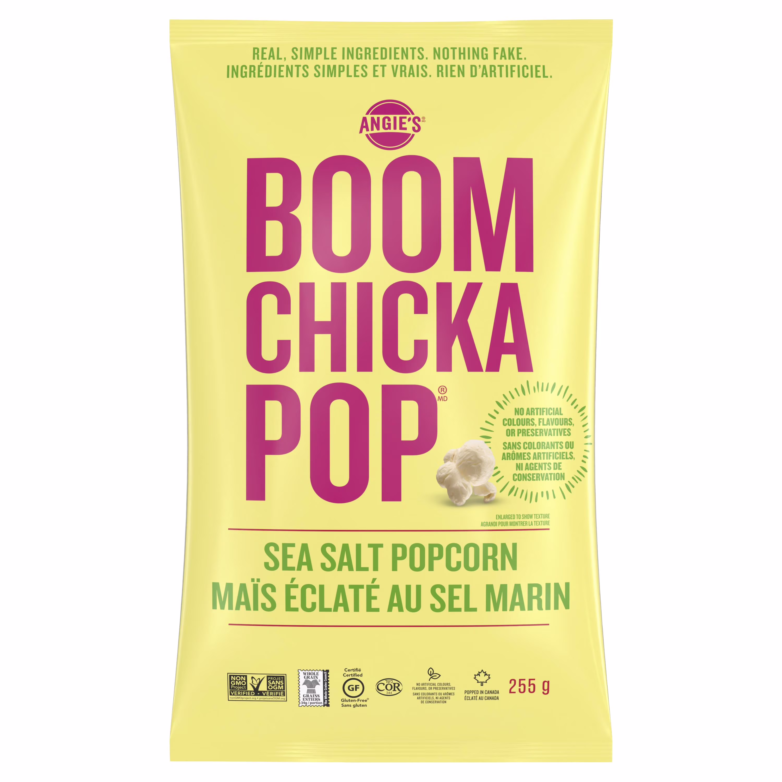 Maïs éclaté prêt à manger au sel marin boomchickapopmd angies