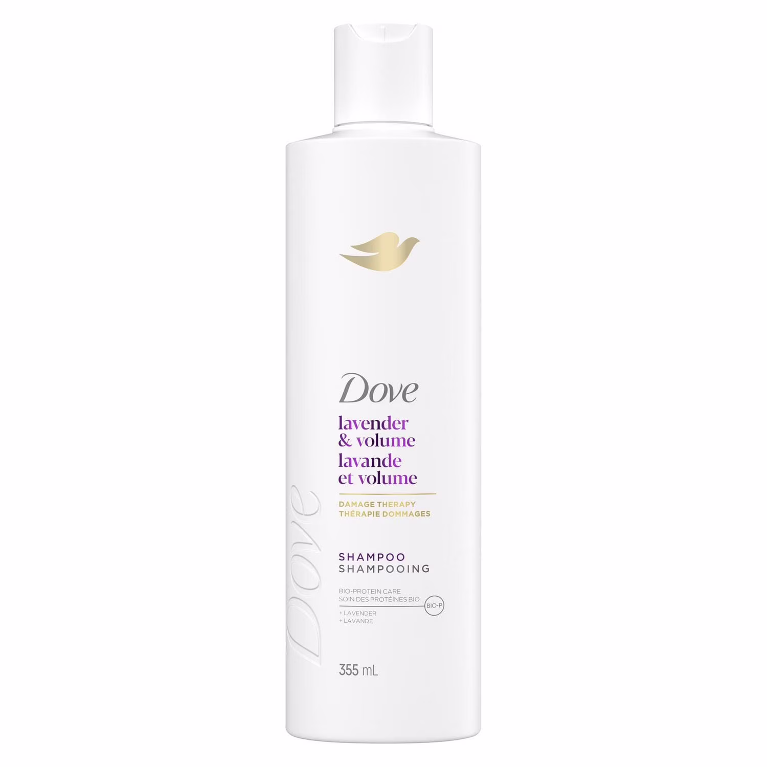 Dove shampooing lavande et volume soin des protéines bio + lavande.