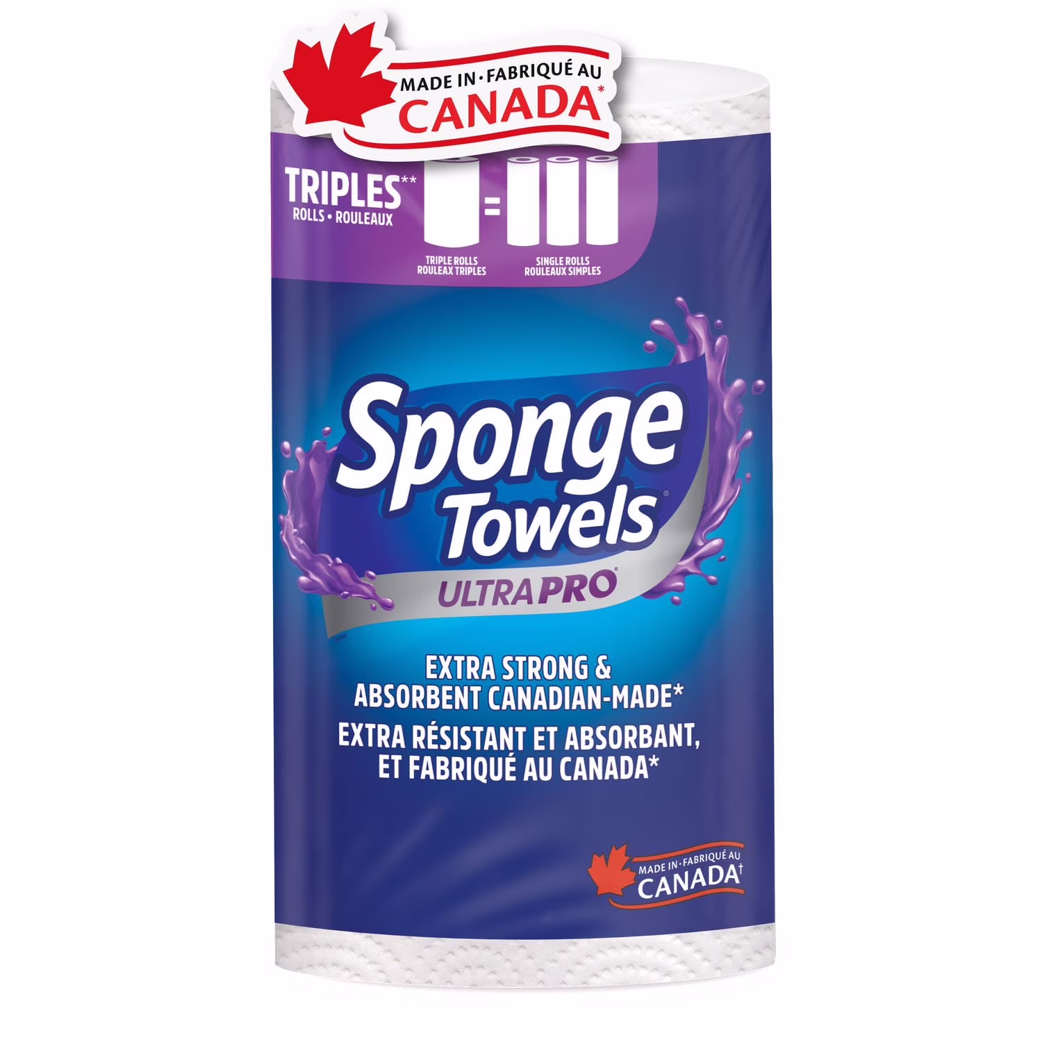 Spongetowels ultrapro essuie-tout ultra résistantes et absorbantes. feuilles choose-a-size. 1  3 rouleaux ordinaires extra fort et absorbant
