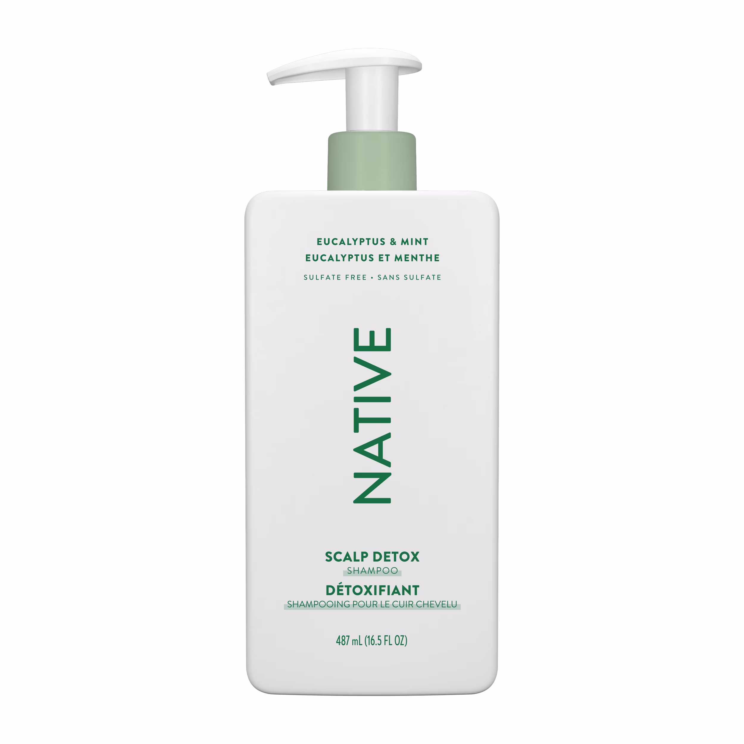 Native soins capillaires  shampooing détoxifiant pour le cuir chevelu eucalyptus et menthe