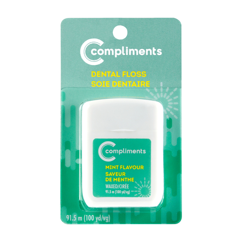 Compliments Soie dentaire cirée à la menthe 91.44 m