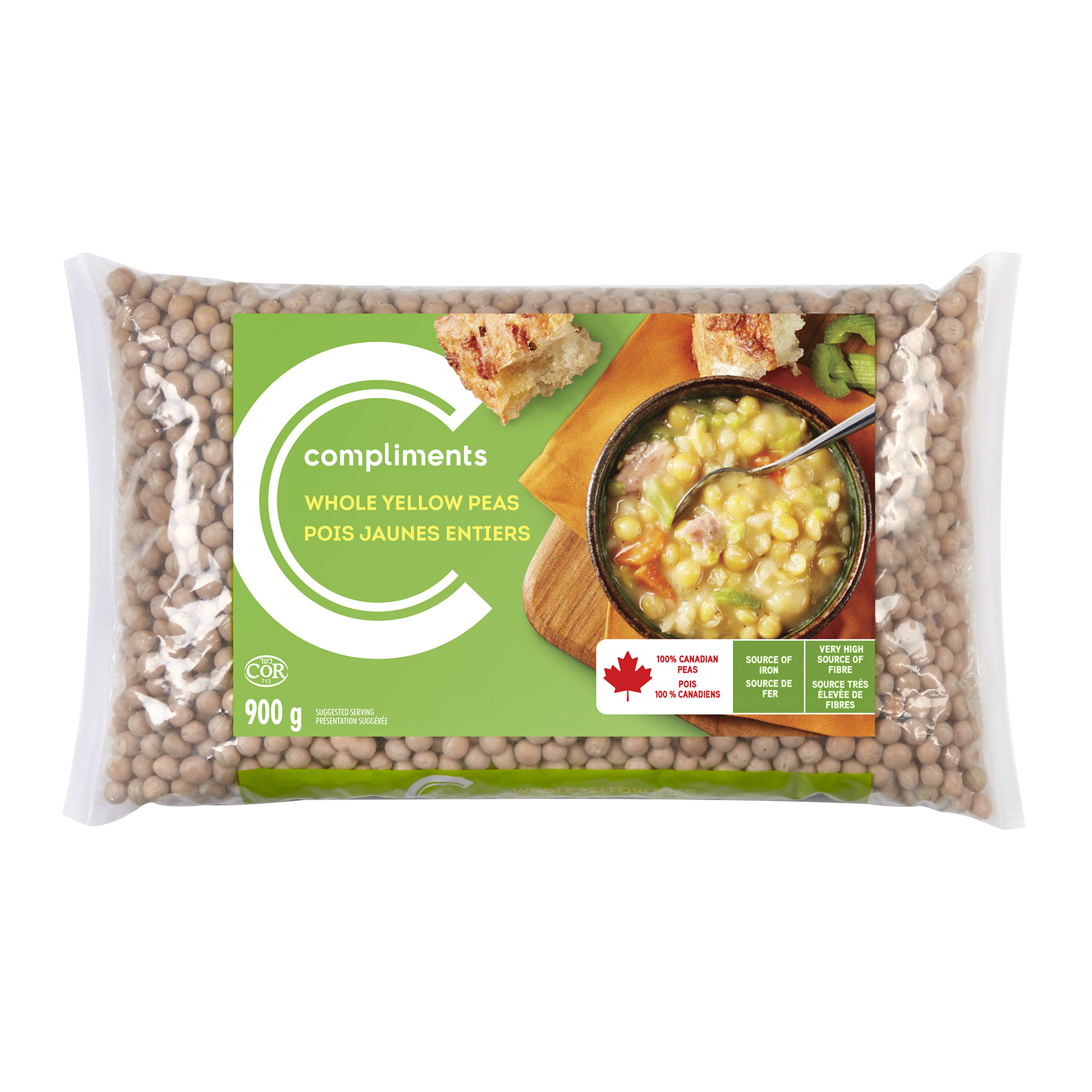 Compliments Pois jaunes entiers 900 g