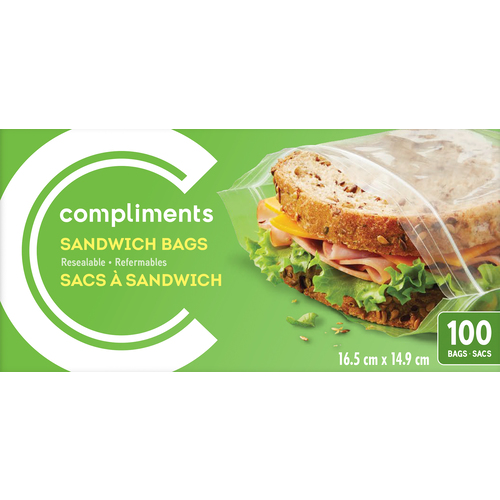 Compliments Sacs à sandwich refermables 100 un