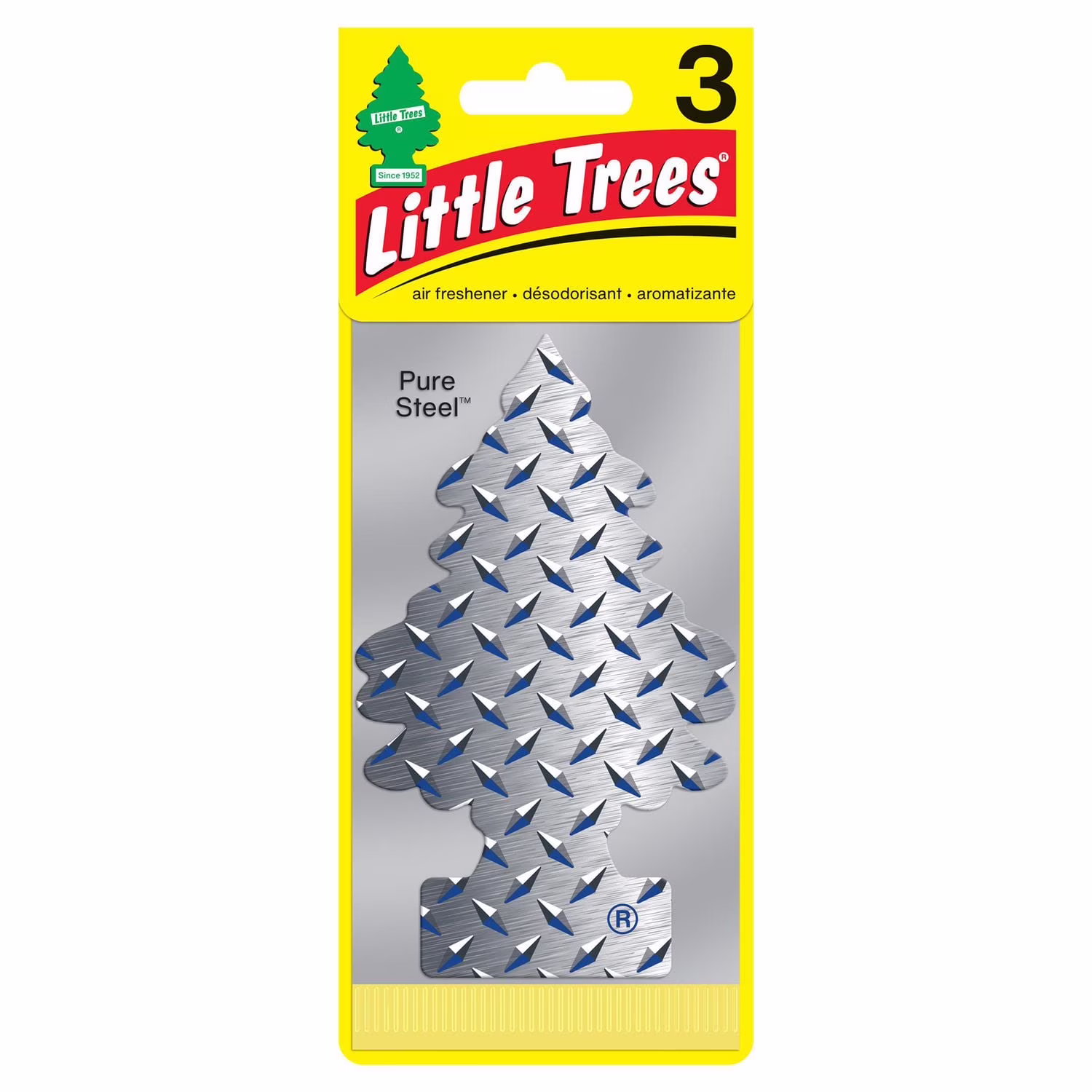 Little trees air freshener pure steel 3-pack