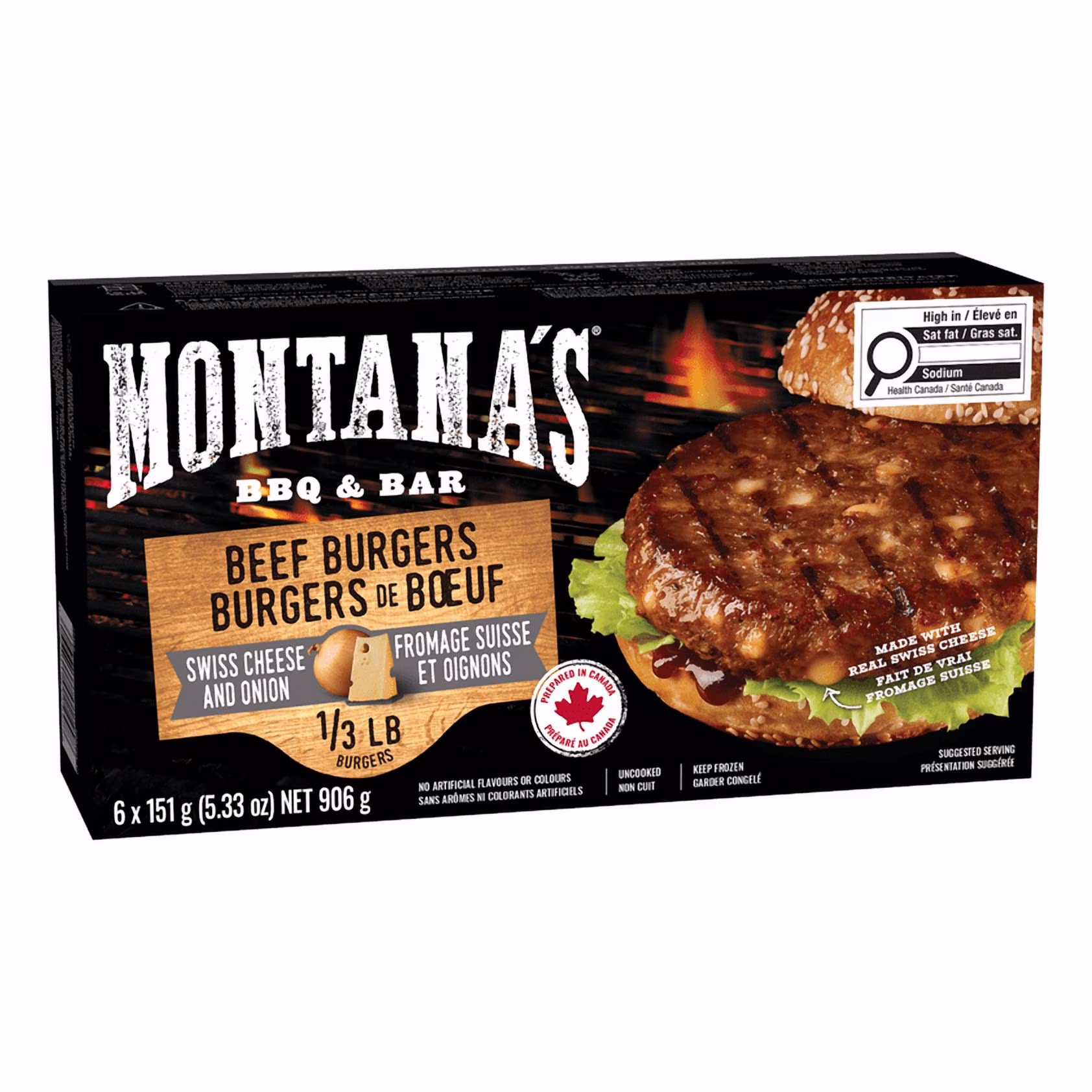 Burgers de bœuf au fromage suisse et oignons