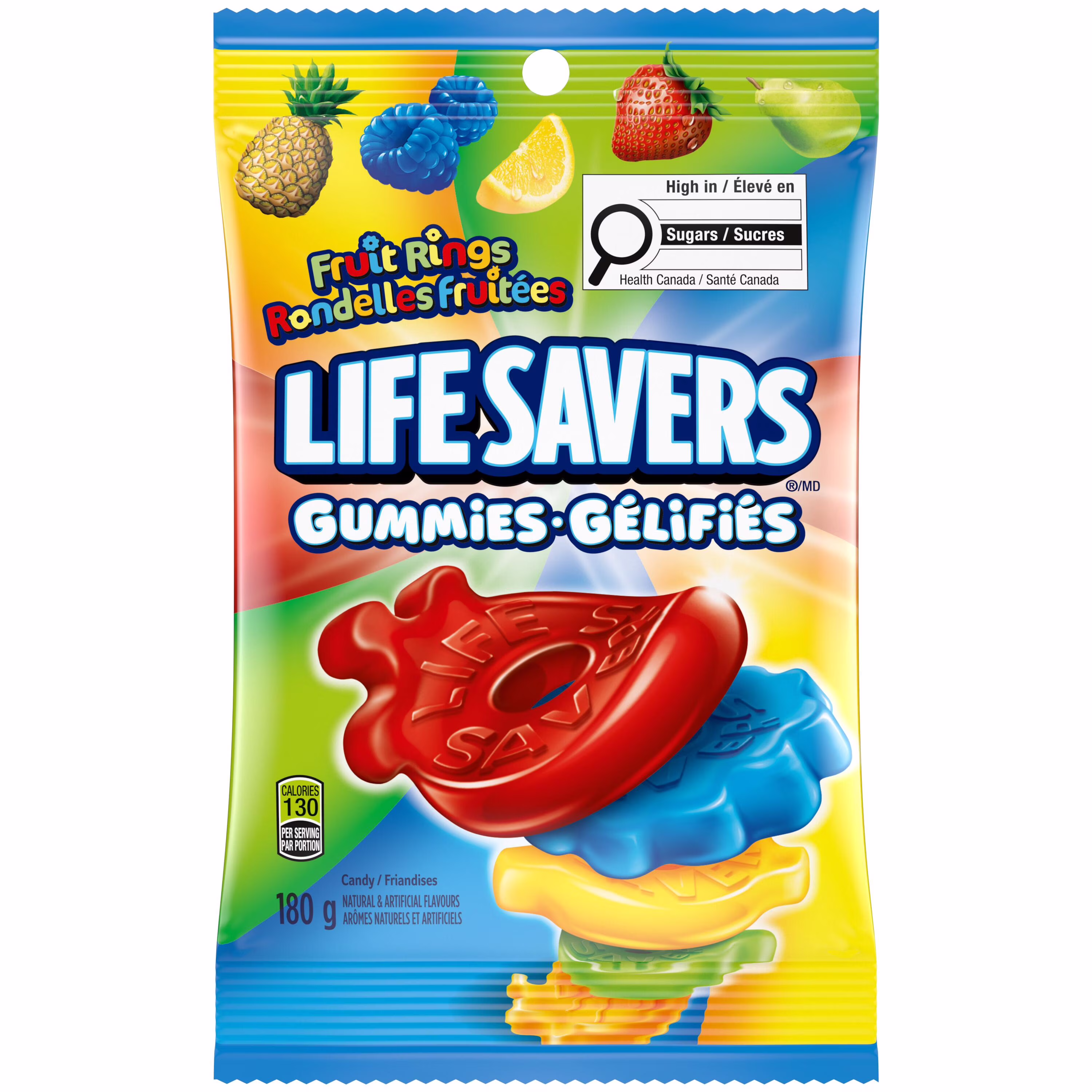 Life savers rondelles fruitées. bonbons gélifiés. sac.  lfs fruit rings