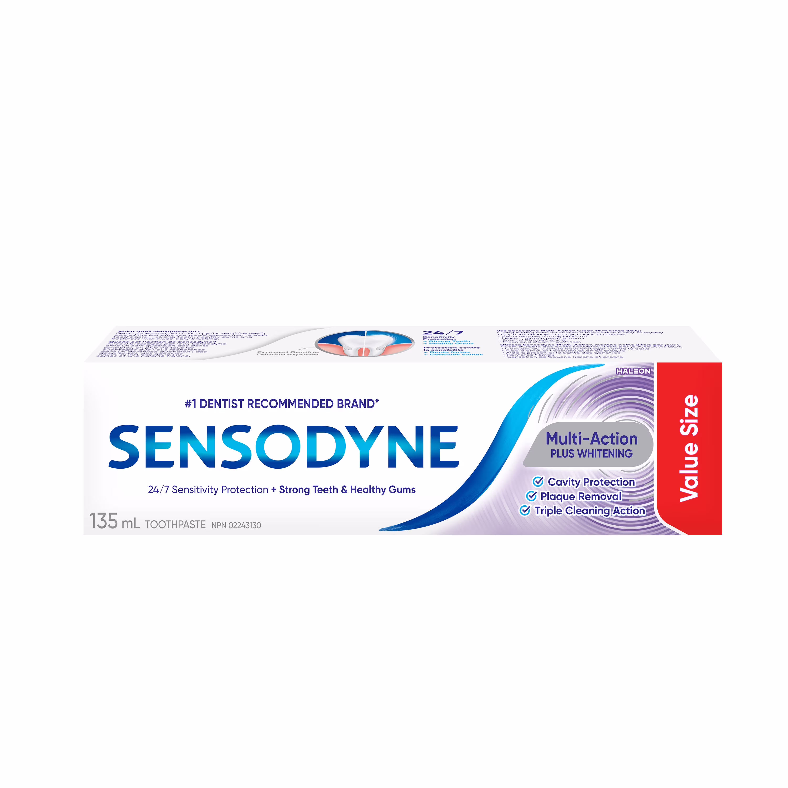 Sensodyne multi-action plus blanchissant dentifrice pour dents sensibles