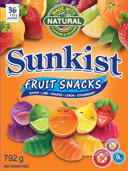 Goûters aux fruits sunkist de ganong. moelleux et tendres