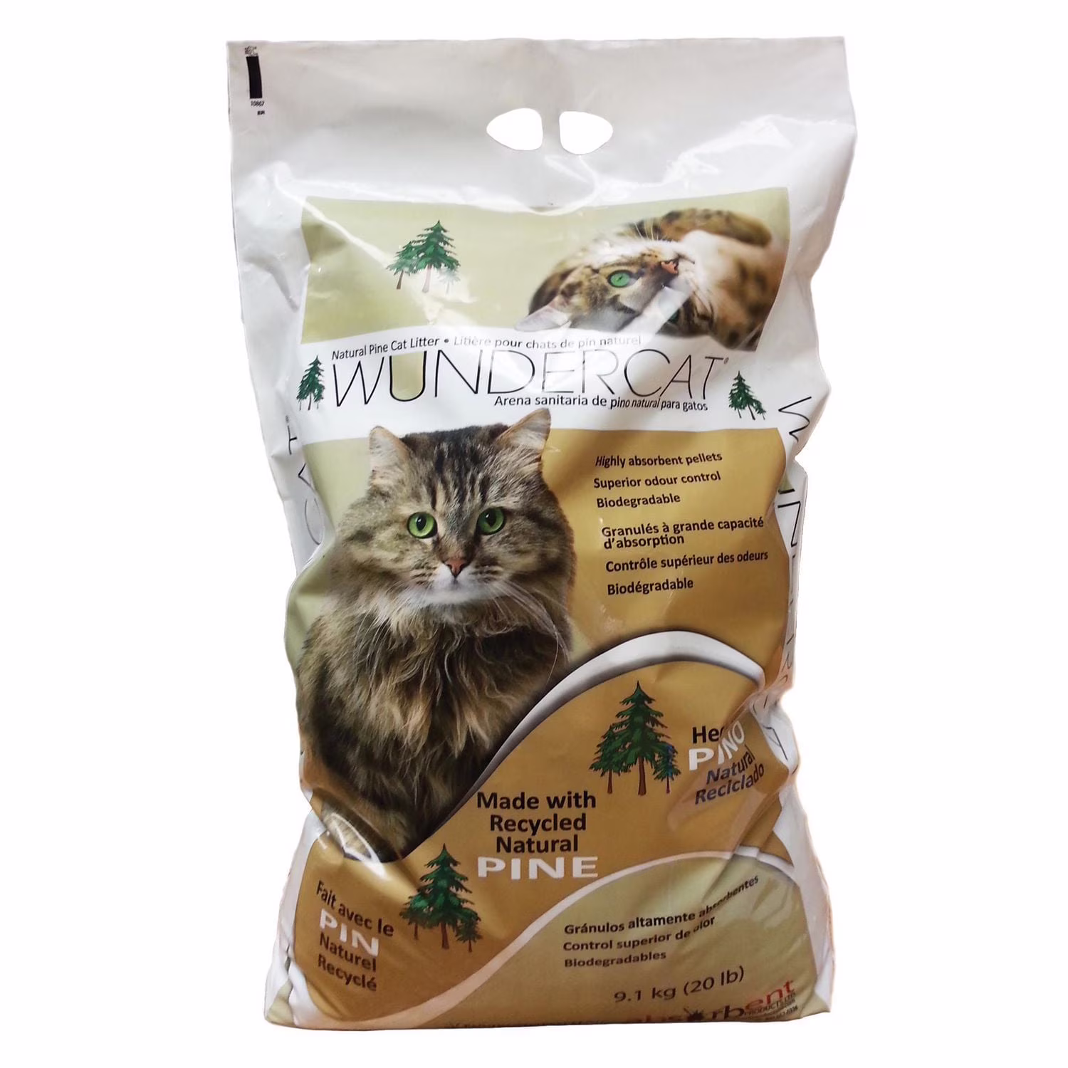 Wundercat litière pour chats de pin naturel 9.1kg