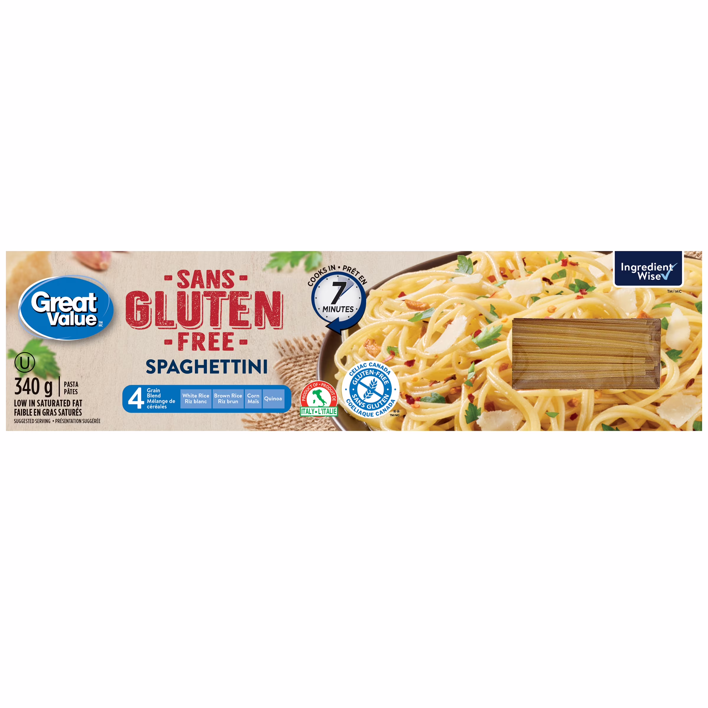 Spaghettini sans gluten great value