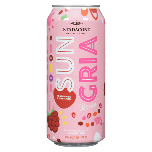 Maltco Brewery Sungria Boisson de Malt Alcoolisée framboise et grenade rosée 473 ml (canette)