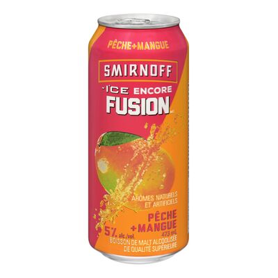 Boisson alcoolisée à la pêche et mangue - 18 ans +