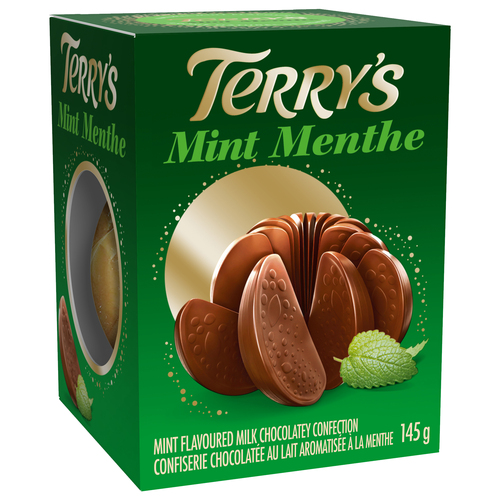 Confiserie chocolaté au lait aromatisé à la menthe terry's