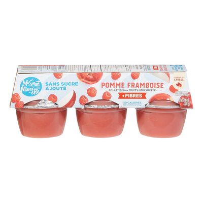Collations de compote de pommes et framboises