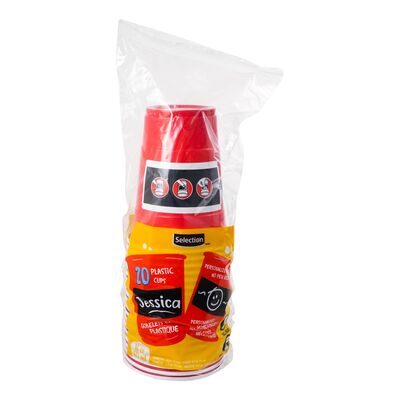 Verres rouges en plastique personnalisables
