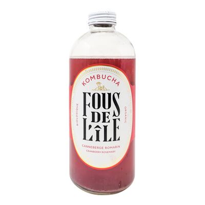 Kombucha biologique à saveur de canneberge et romarin