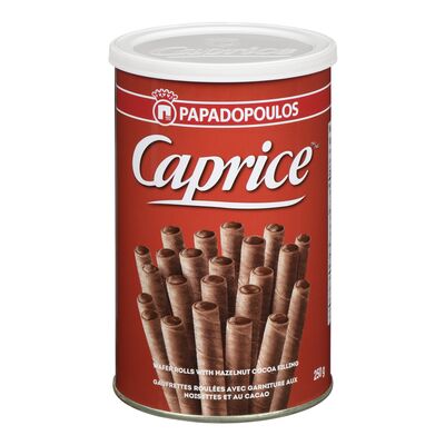 Gaufrettes roulées fourrées à la crème de noisette