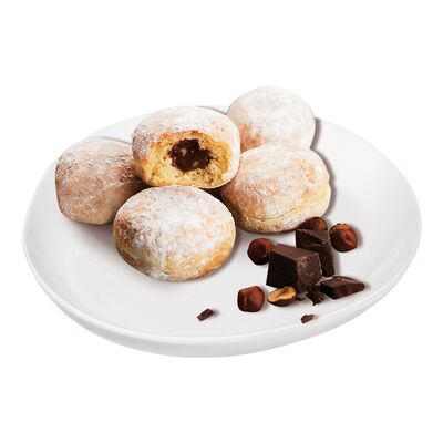 Mini beignes au chocolat et noisettes