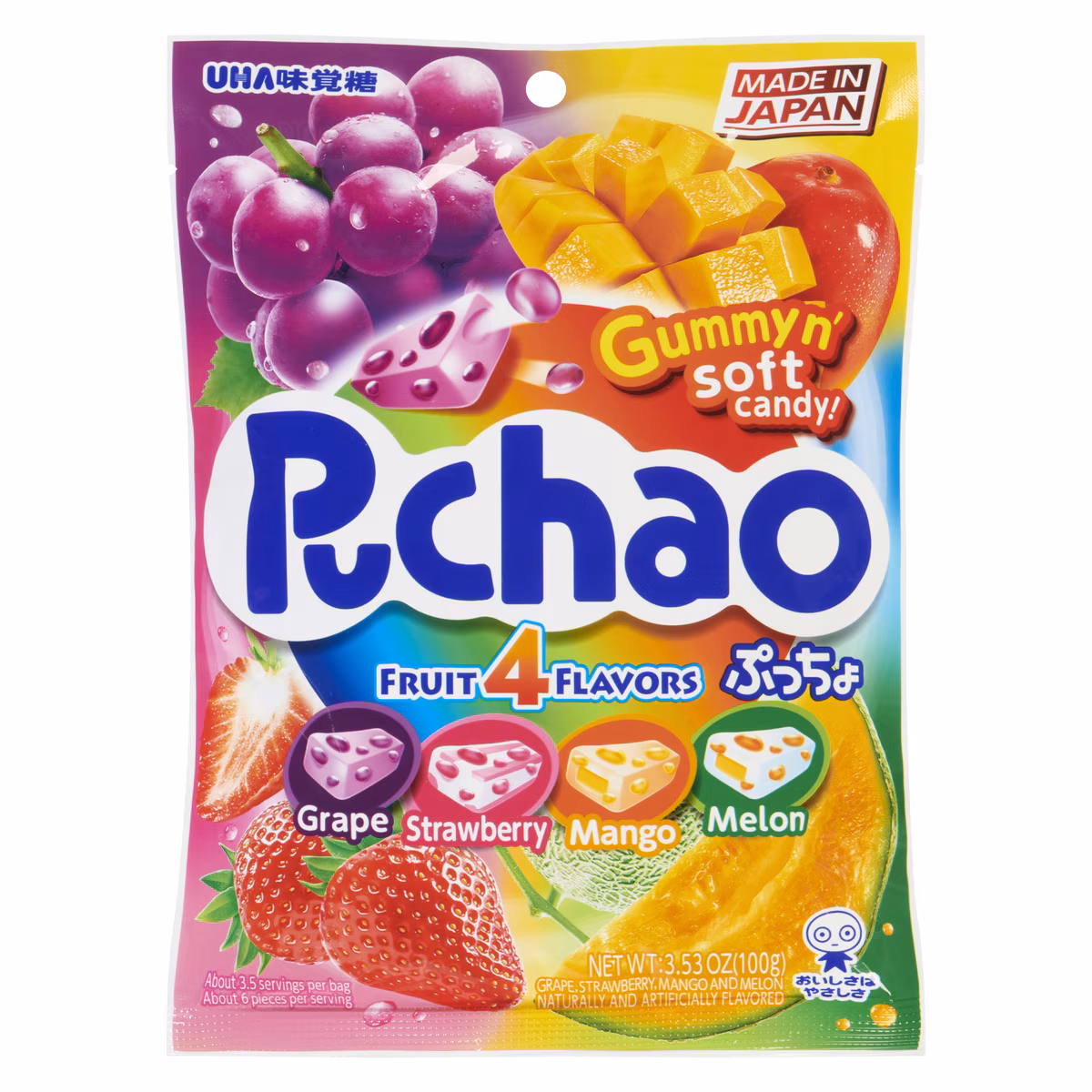Puchao bonbons fruits 4 saveurs
