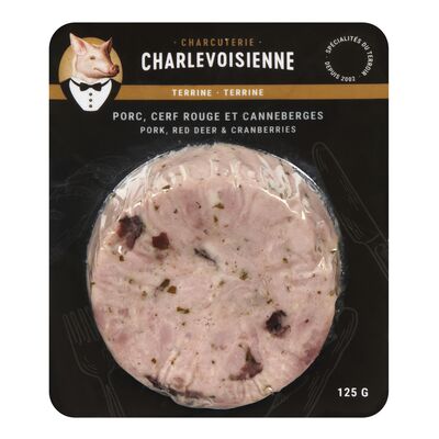 Terrine de porc, cerf rouge et canneberges