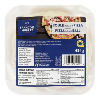 Pâte à pizza en boule surgelée