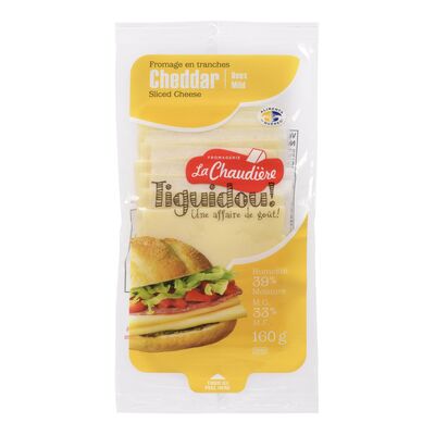 Tranches de fromage cheddar doux Tiguidou!