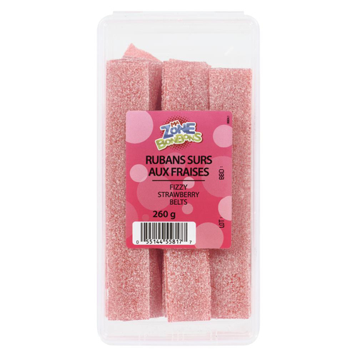 Les Aliments Johnvince Bonbons Rubans Surs aux fraises 260 g