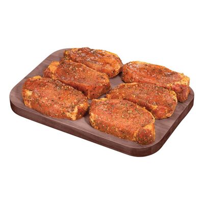 Côtelettes de porc BBQ désossées assaisonnées