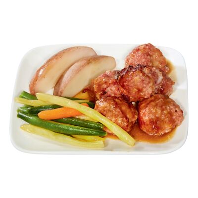 Boulettes de jambon à l'érable et légumes