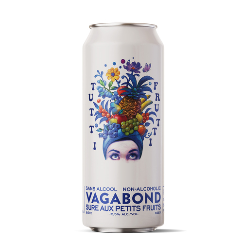 Vagabond Bière tutti frutti sure aux petits fruits sans alcool 473 ml (canette)