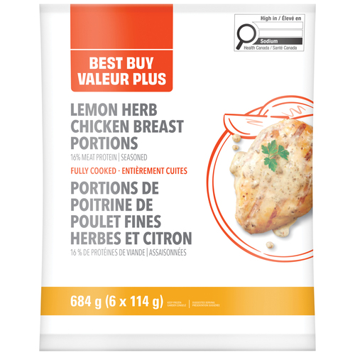 Valeur Plus Portions de Poitrine de Poulet Fines herbes et citron 684 g