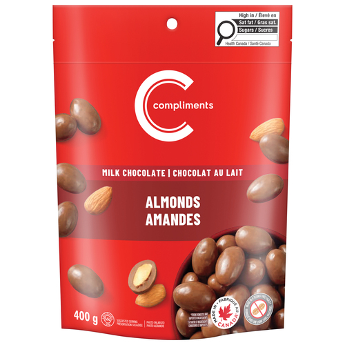 Compliments Friandises chocolatées d'amandes enrobées de chocolat au lait 400 g