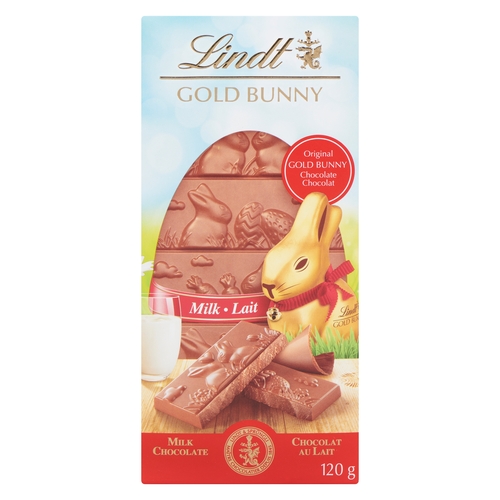Tablette de chocolat au lait gold bunny de lindt.