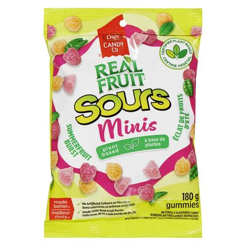 Dare Bonbons gummies Naturellement aromatisés sours minis summerfruit burst 180 g