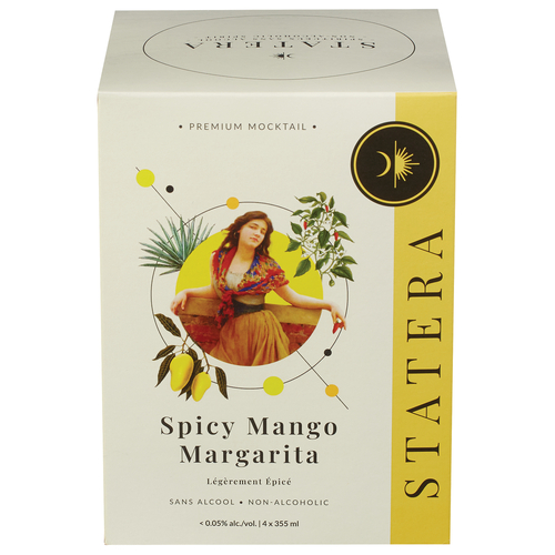 Statera Boissons Margarita mangue épicée sans alcool 4 x 355 ml (canettes)
