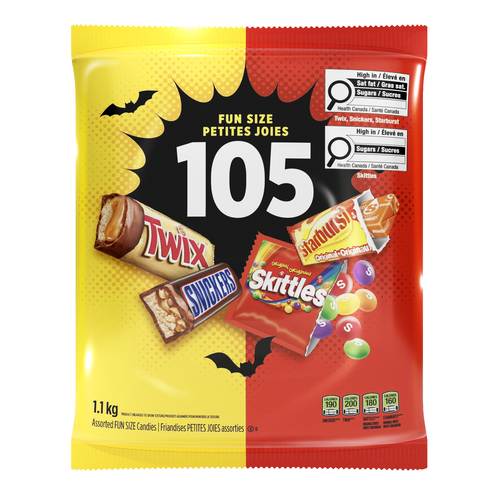 Mélange de mini friandises au chocolat et bonbons mars pour lhalloween paquet de 105 unités