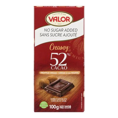 Tablette de chocolat noir crémeux avec crème à la truffe