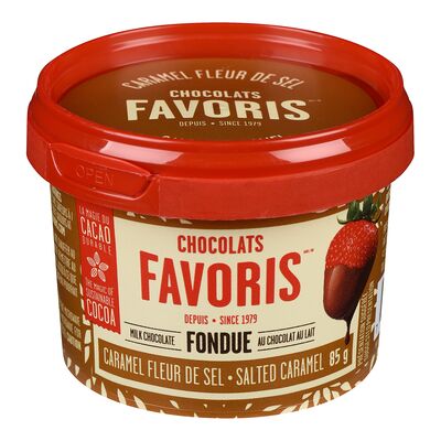 Mini fondue au chocolat au lait,caramel et fleur de sel