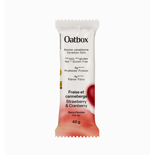 Oatbox Barre d'avoine fraise et canneberge 40 g
