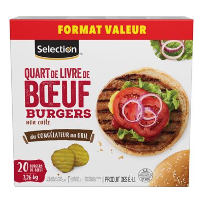 Burgers quart de livre de bœuf surgelés