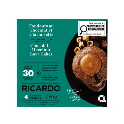 RICARDO Fondant au chocolat et à la noisette 320 g