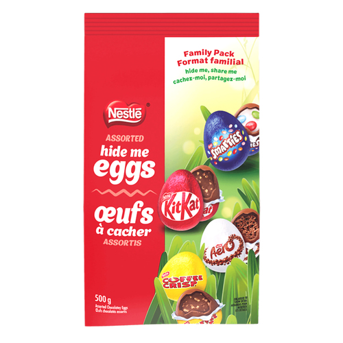 Nestle ufs à cacher assortis. kitkat. smarties. coffee crisp et aero. emballés