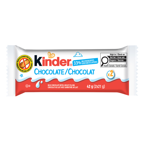 Kinder Barre de chocolat au lait sans arachides 42 g