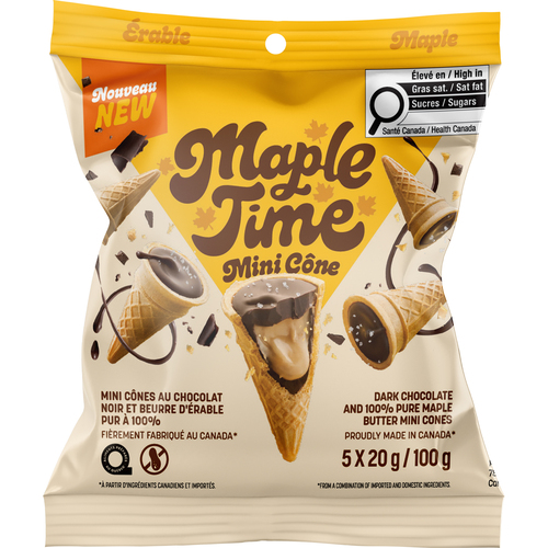 Maple Time Energy Snack Mini cônes au chocolat noir et beurre d'érable 100 g